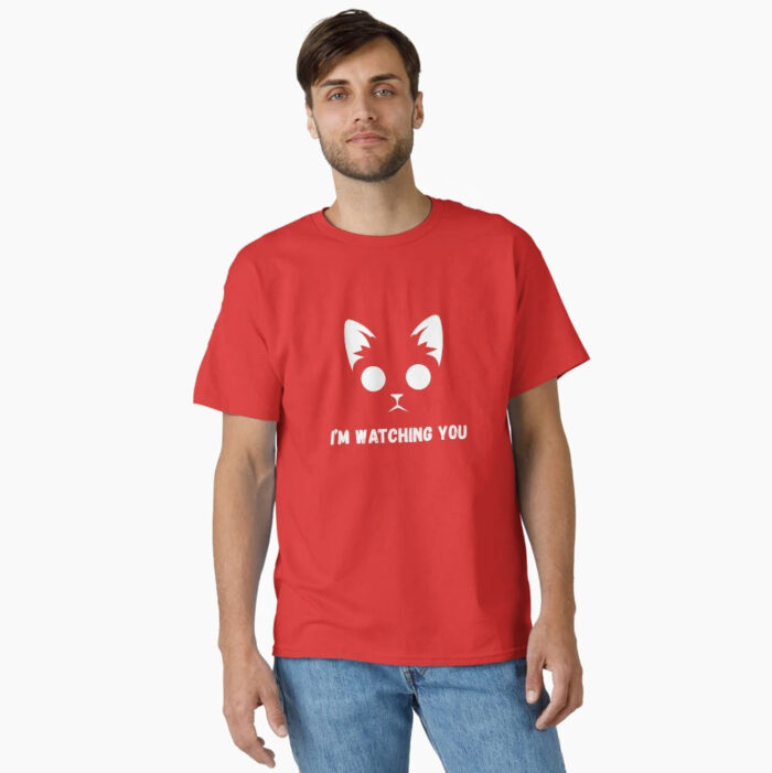 I’m Watching You - Minimalist Funny Cat Design Classic T-Shirt 