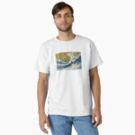 Corgi dog surfing The Great Wave Classic T-Shirt 